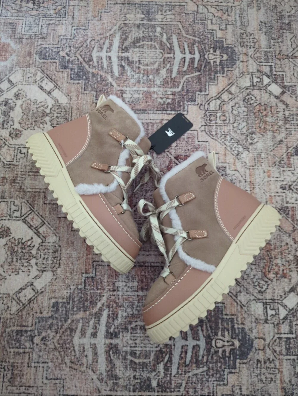 SOREL ONA Ave Alpine Boots 8 Dusty Tan Waterproof Sz 8.5 Nwob